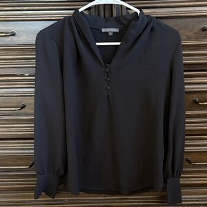 Black Button-Up Women's Top